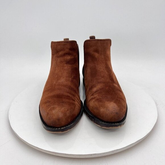 Franco Sarto Happily Women Size 7 M Brown Leather Side Elastic Chelsea Boot - Picture 2 of 15